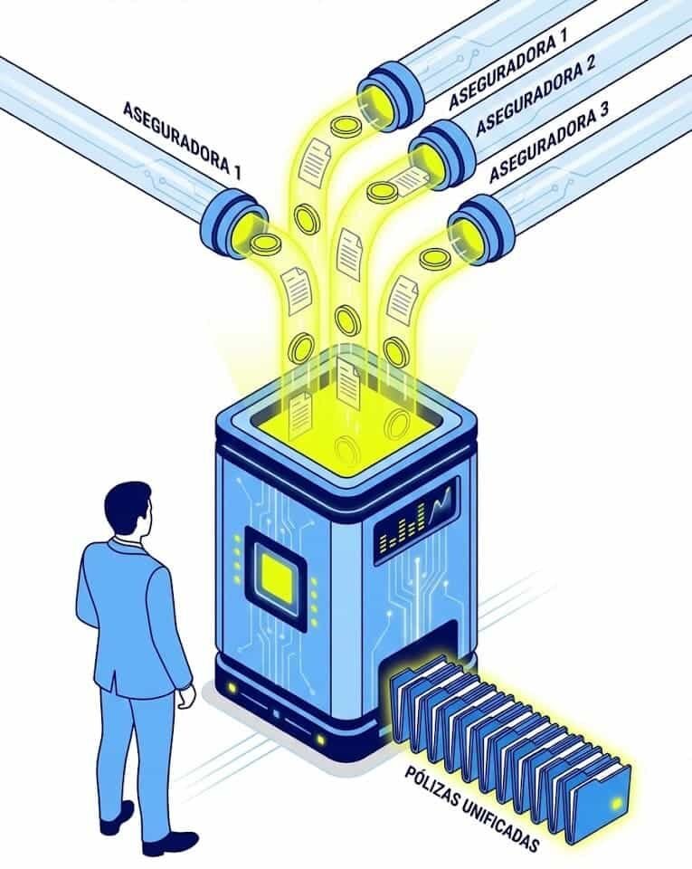 Software para mediadores de seguros centralizando descargas EIAC y liquidaciones de múltiples compañías aseguradoras.